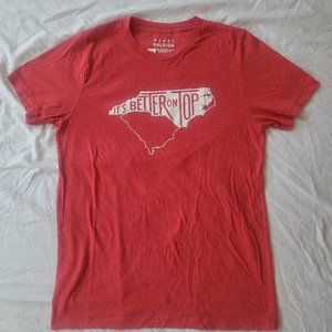 We Be Raleigh: Red T-Shirt North Carolina "It's Better on Top"